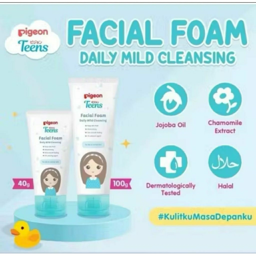 Pembersih Wajah Remaja Pigeon Facial Foam 100ml - Lembut, Menjaga Kelembaban, Formula Ringan