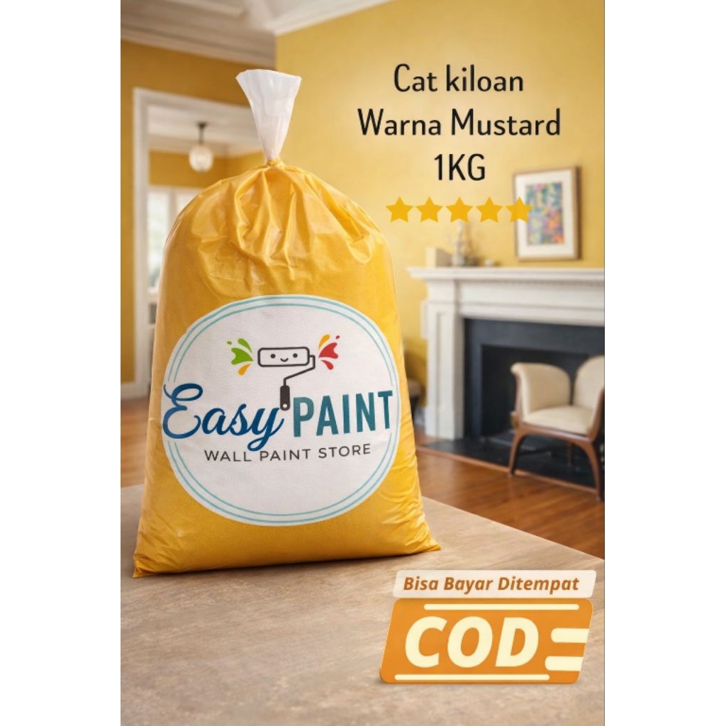 Cat tembok kiloan warna mustard cat tembok 1kg cat tembok mustard kualitas super cat kiloan