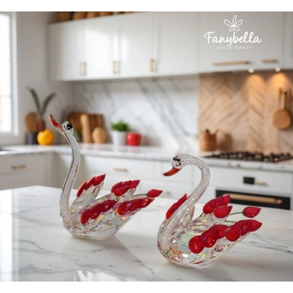 Pajangan angsa kristal