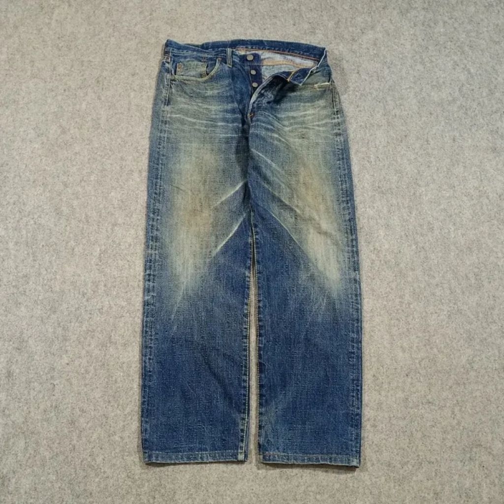 celana selvedge jeans panjang pria PURE BLUE JAPAN size 32 second reg jeans