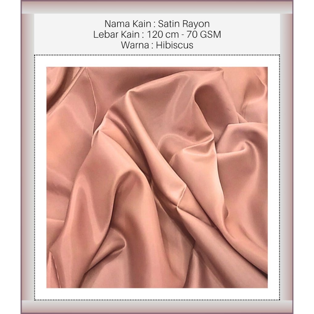 MAURA ATHALYA™ - CRB - Hibiscus - Satin Fabric - Kain Satin - Rayon Fabric - Kain Rayon - Satin Rayo