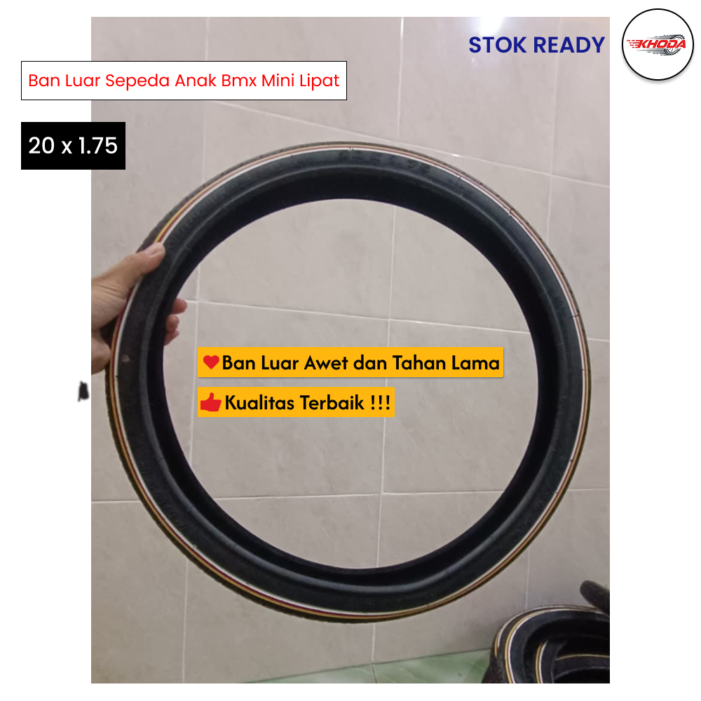 Ban Luar Sepeda 20 x 1.75 Swallow - Ban 20 Inch Mini / Lipat / BMX Motif List Warna