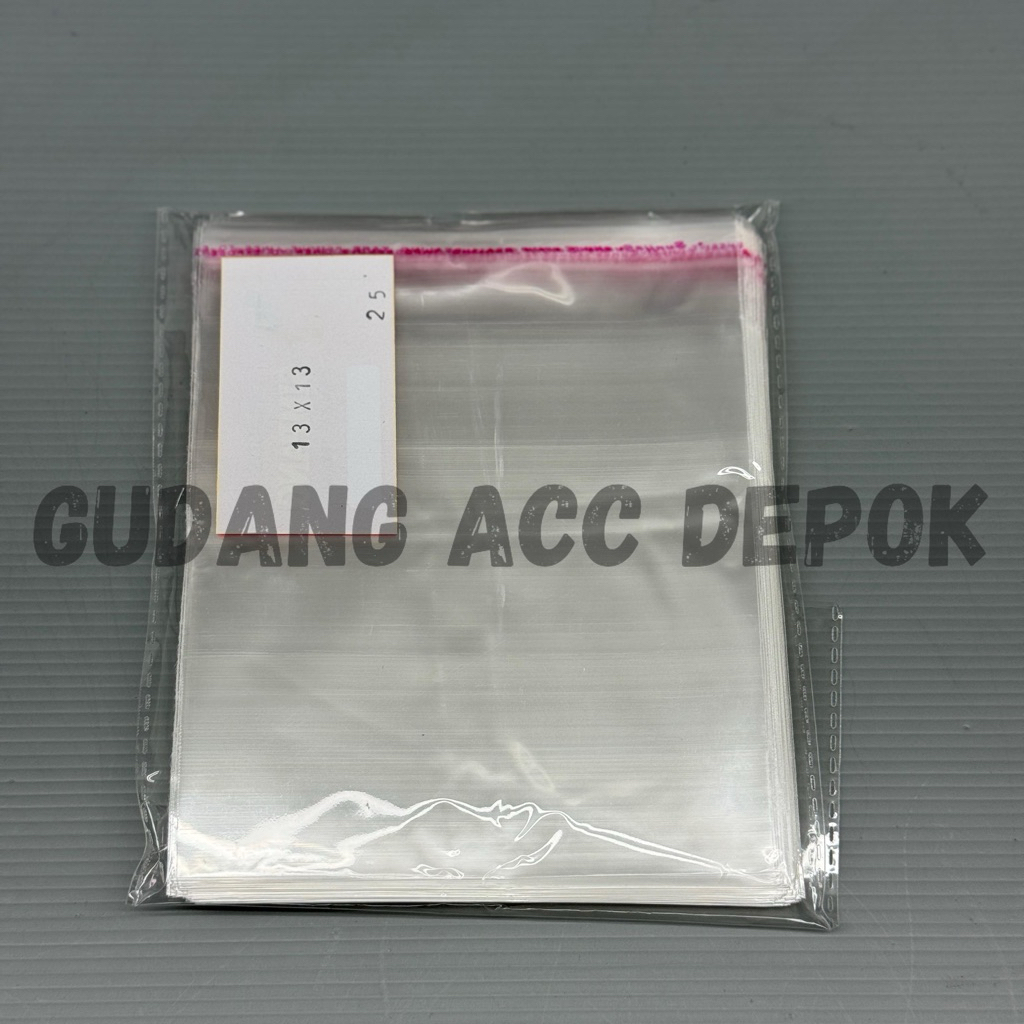 (ISI 100 LEMBAR) PLASTIK OPP SEAL BENING 25 MICRON UKURAN 13x13 | OPP ROTI DONAT PIA COOKIES SNACK P