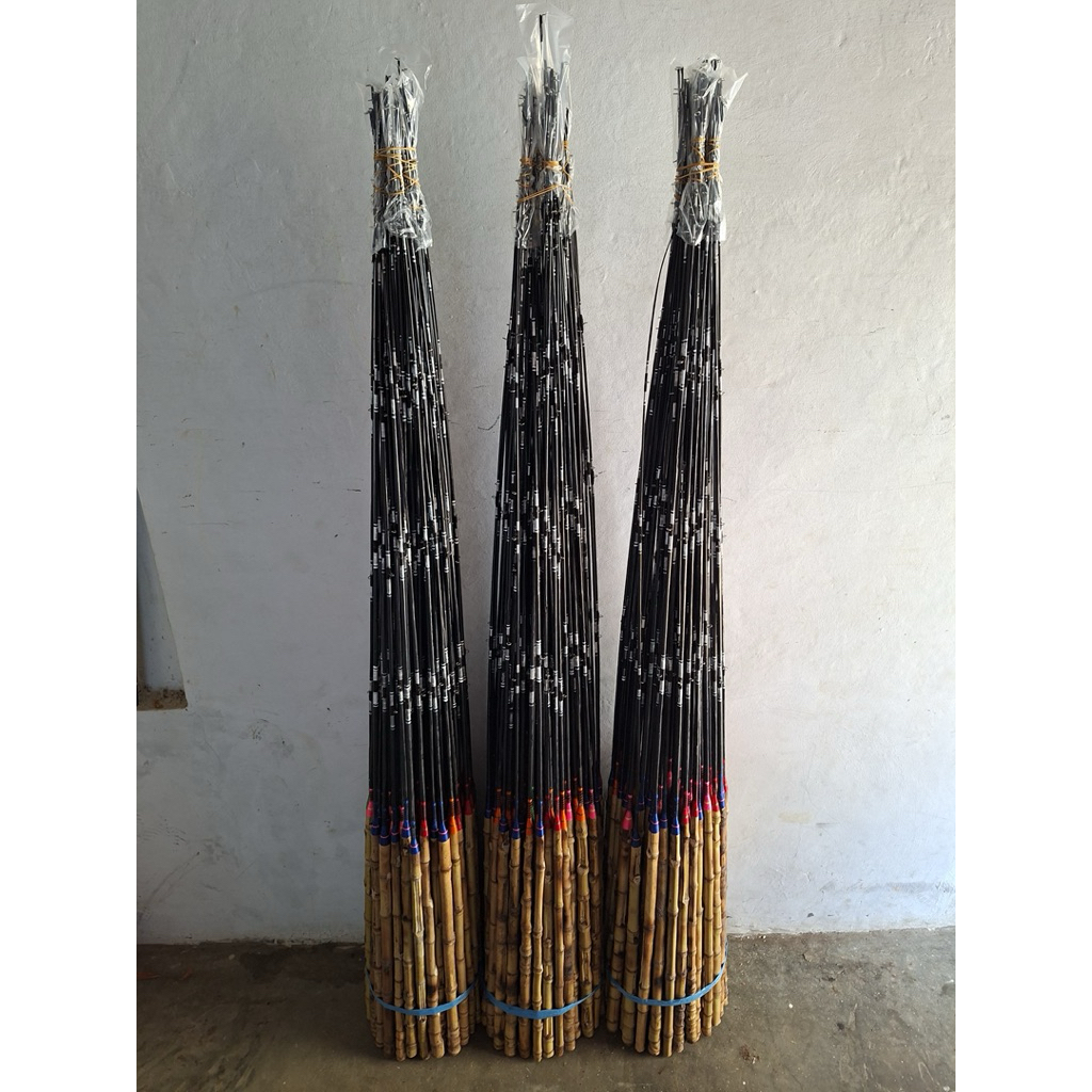 joran fiber hitam pegangan bambu cendani isi 20 pcs