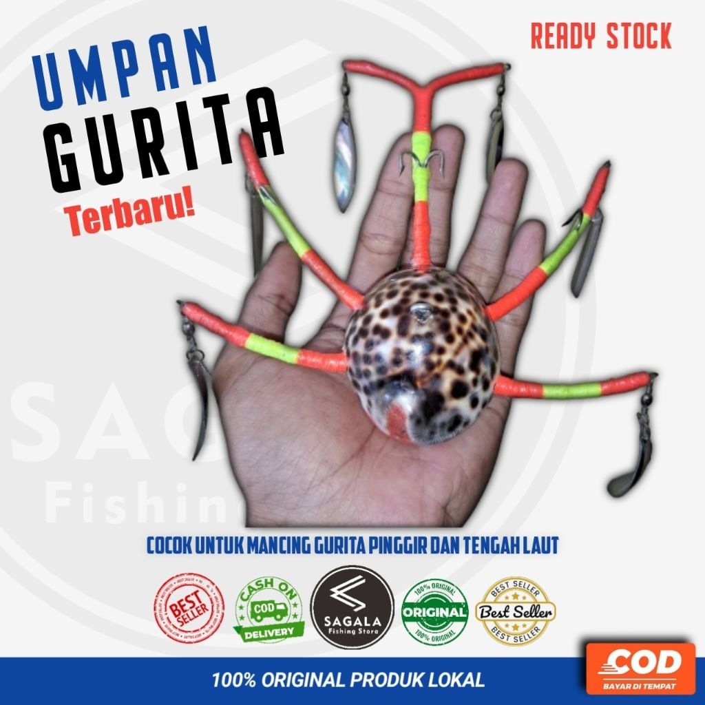 Umpan gurita keong katik 500 gram | Umpan tiruan untuk mancing gurita cypraea tigeris / kuwuk