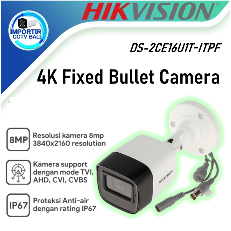 HIKVISION DS-2CE16U1T-ITPF Cctv Outdoor 8mp 4K