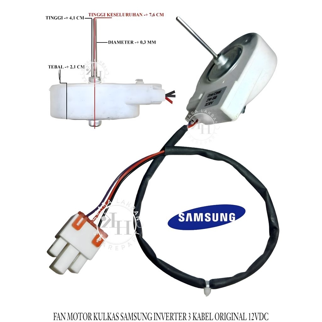 FAN MOTOR KULKAS SAMSUNG INVERTER 12VDC ORI / DINAMO KIPAS KULKAS DC