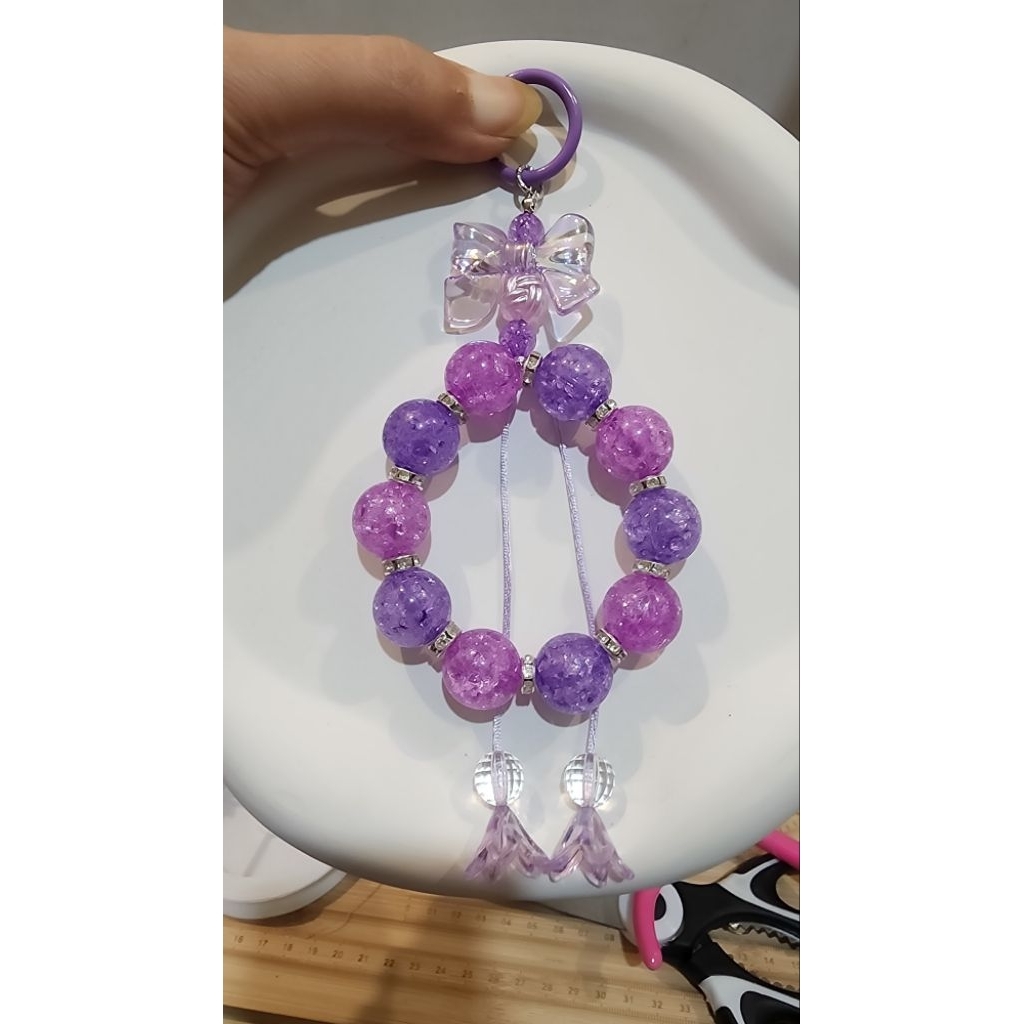 Tali Gantungan Hp, Tas, junci Lucu Unik Cantik Simple Elegan Warna Ungu/ Purple