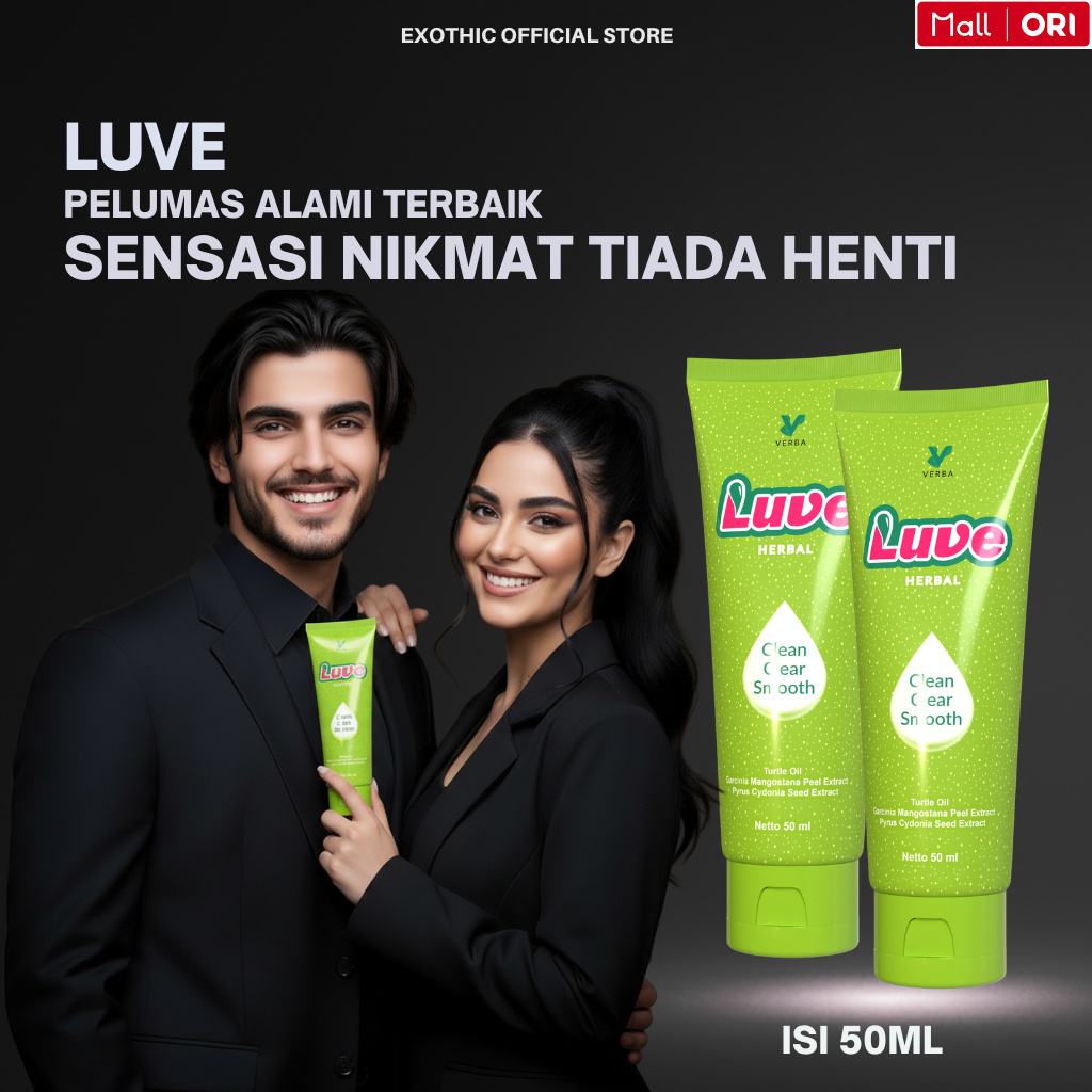 BEST SELLER Verba Luve Herbal Clean Clear Smooth Pelumas Gel Seks Pria & Wanita 50 ml Aman BPOM