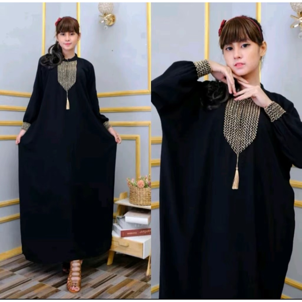 gamis sultan lengan panjang crinkle airflow / gamis muslim