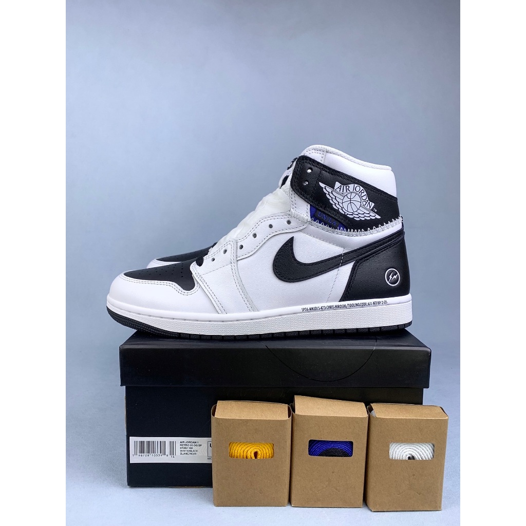 Union LA x Fragment Design x AJ1 Retro High OG SP II7282-100 White Black High Top Lace-Up Comfortabl