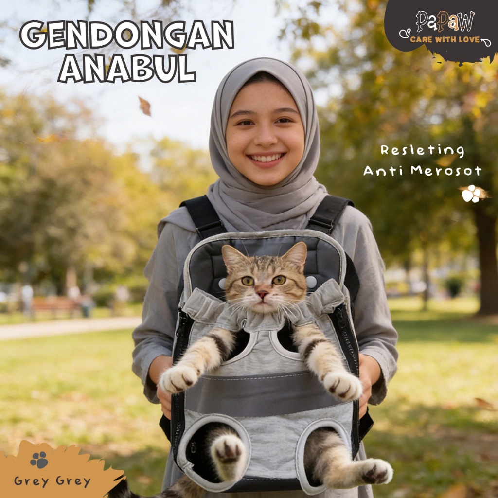 Gendongan Kucing Depan Belakang Tas Gendong Anjing Kitten Lucu Kecil Besar Hewan Jumbo