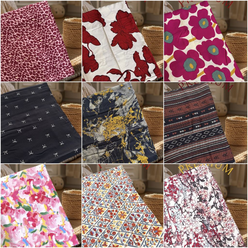 ( 0.5" Meter ) _Kain Katun Rayon Viscose Premium/Kain Rayon Premium/Kain Katun Rayon viscose Premium