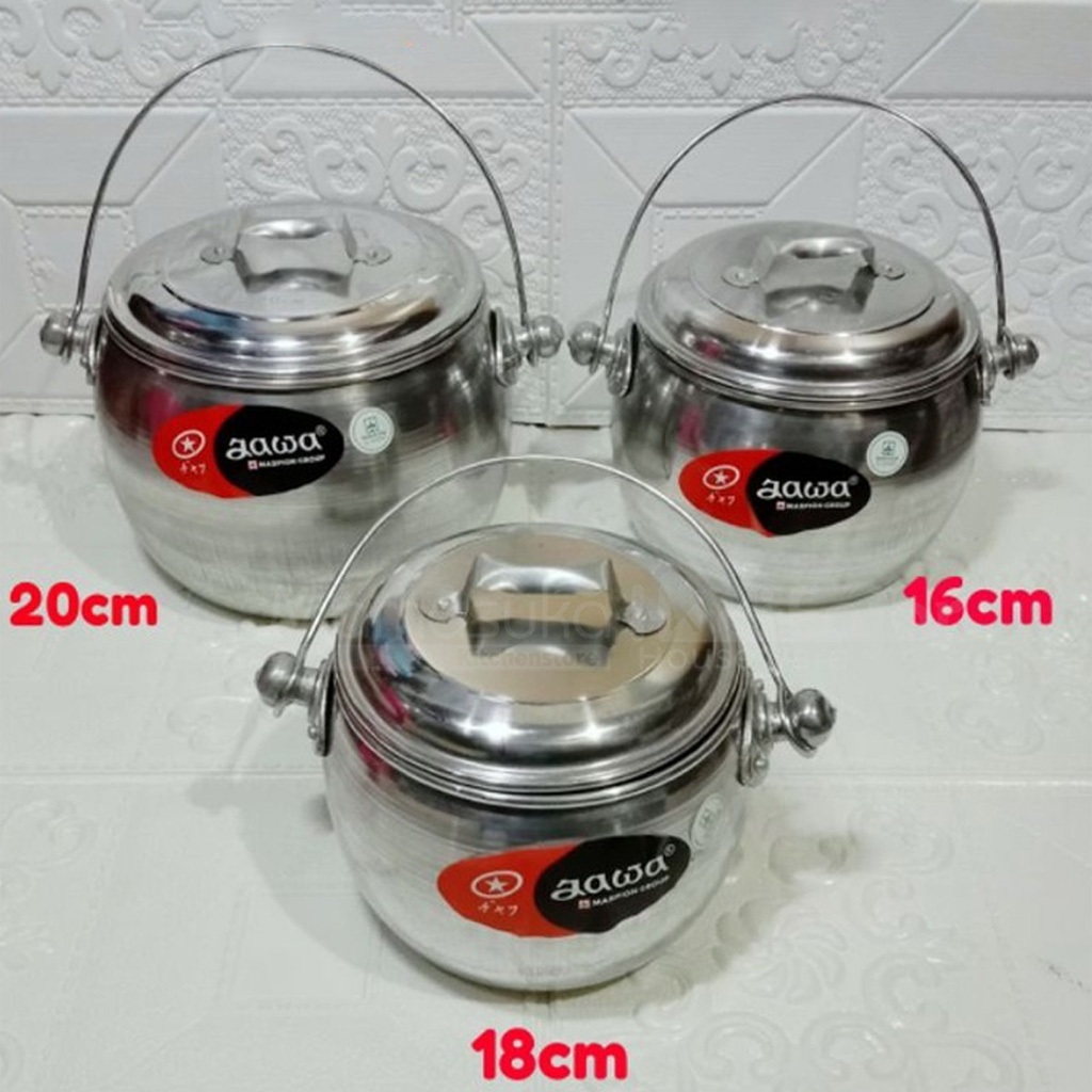 Maspion Periuk Set 16/20 ( 8 SET ) / 16/24 ( 4 SET ) Periuk Jawa Alumunium Penanak Nasi Jawa Hemat E