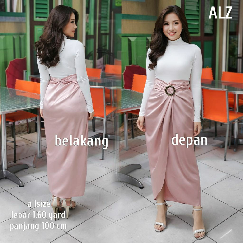 Rok Lilit Elegan - Bahan Satin Roberto Cavalli Premium