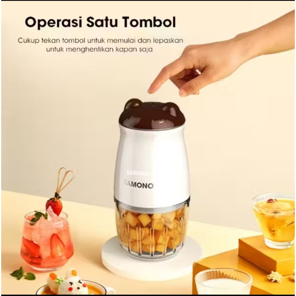 samono Mini Food Chopper / Blender Mini mangkok kaca mpasi bumbu