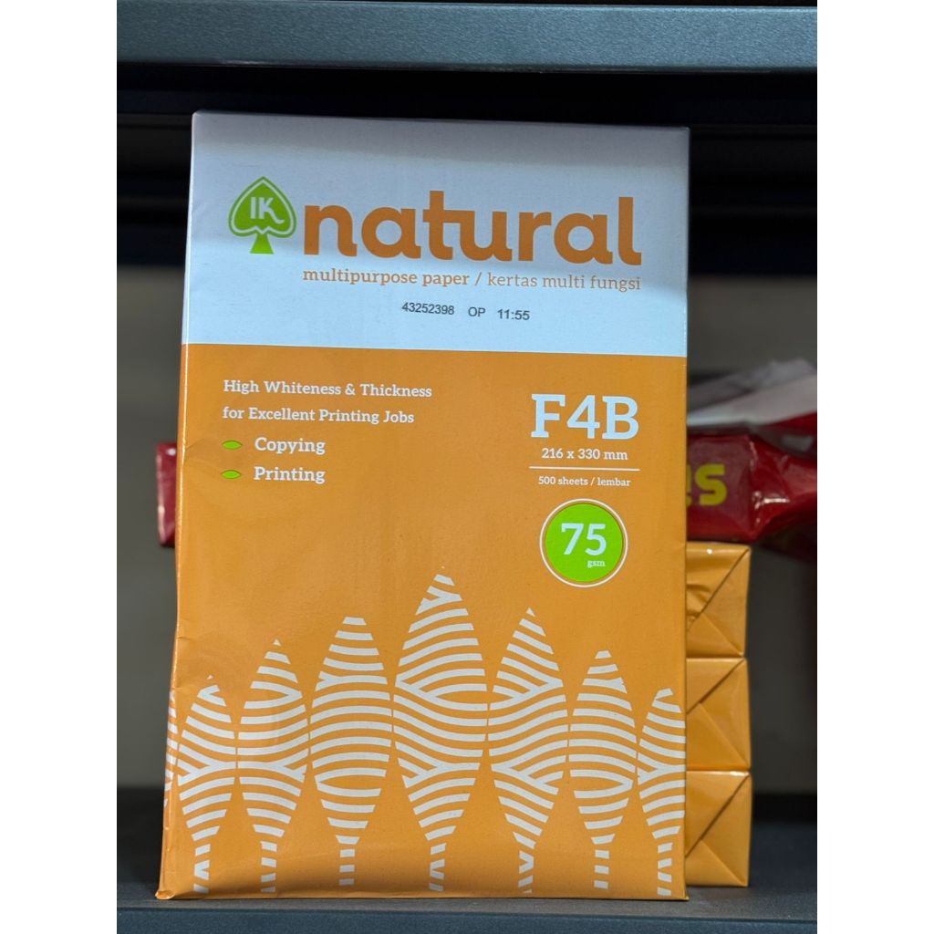 KERTAS HVS F4B  NATURAL 75 GR 1 RIM