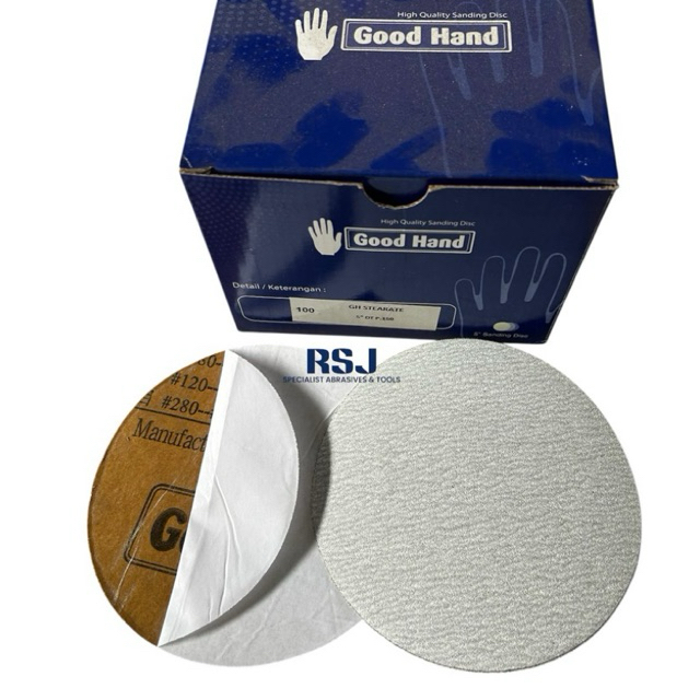 100 pcs -Amplas bulat 5 inch grit 150 Stikit GH putih