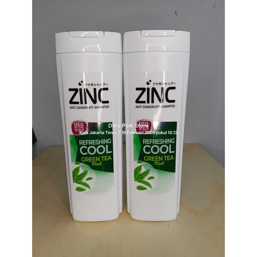 ZINC Shampoo 170ml / Shampo Zinc Anti Ketombe / Zinc Cool Green Tea / Shampo Murah