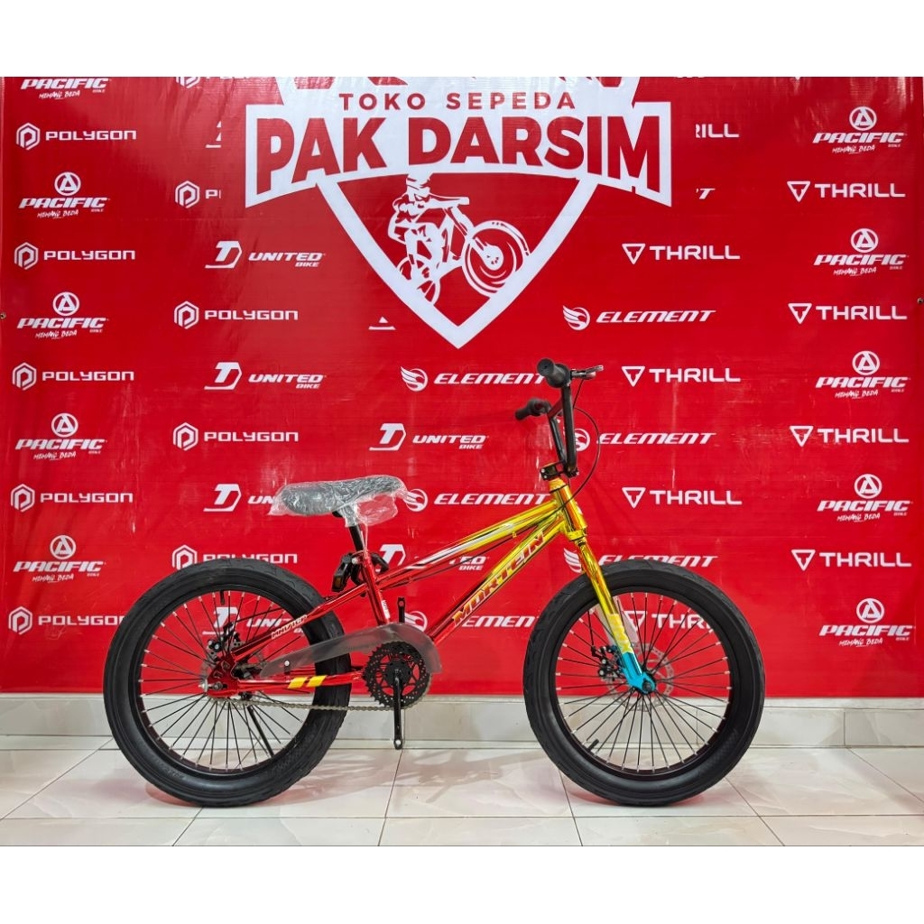 Sepeda BMX  Ukuran 20 Ban Besar Bagus Mortein Warna chrome
