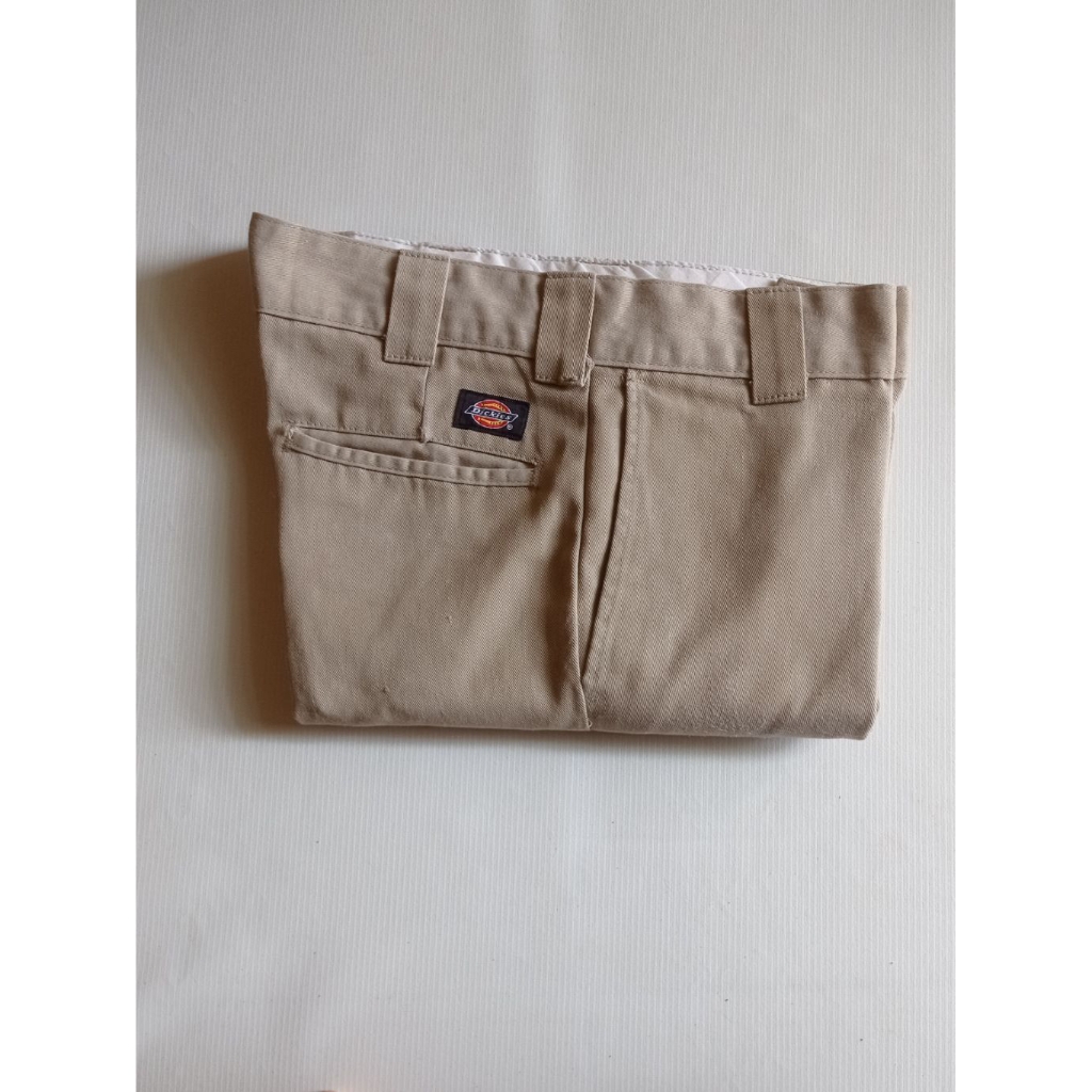 Celana Dickies 873 Khaki Slim Straight Fulltags Size 30×30 Second Brand Dickies