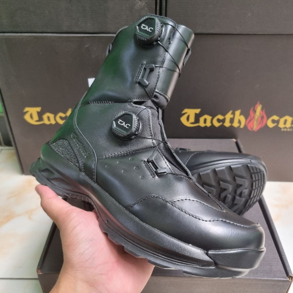 Sepatu pdl tactical stecu orca full kulit doble tali putar