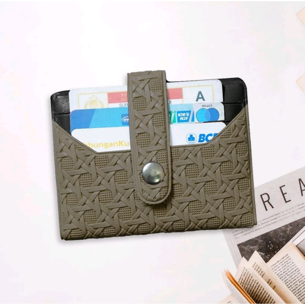 Dompet Mini Wanita/Dompet Kancing Anyaman/Dompet Wanita/Dompet Lipat Mini