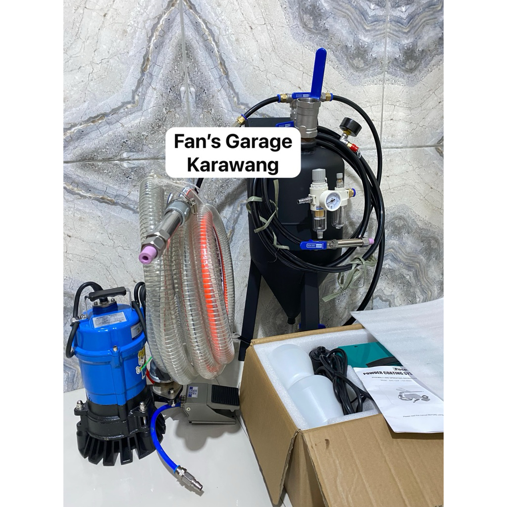 VAPORBLASTING, SANDBLASTING POT KERUCUT, POWDER COATING (PAKET USAHA 3 ALAT INTI)