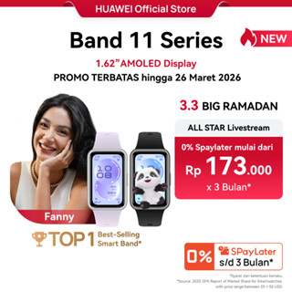 [TOP 1 | 3.3 | Voucher 15%*] HUAWEI Band 11 Series | 1.62”AMOLED Display | Enhanced Sleep Tracking | Heart Health Management | Smartwatch-like | Android & iOS