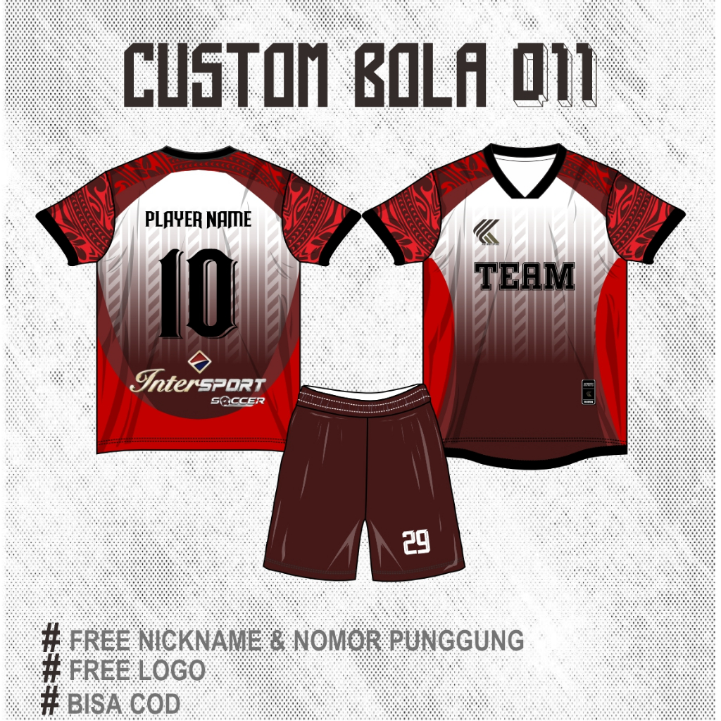 Baju Jersey Sepak Bola Custom/Jersey Baju Futsal Costume/Gratis Pasang Nama Dan Nomor Punggung