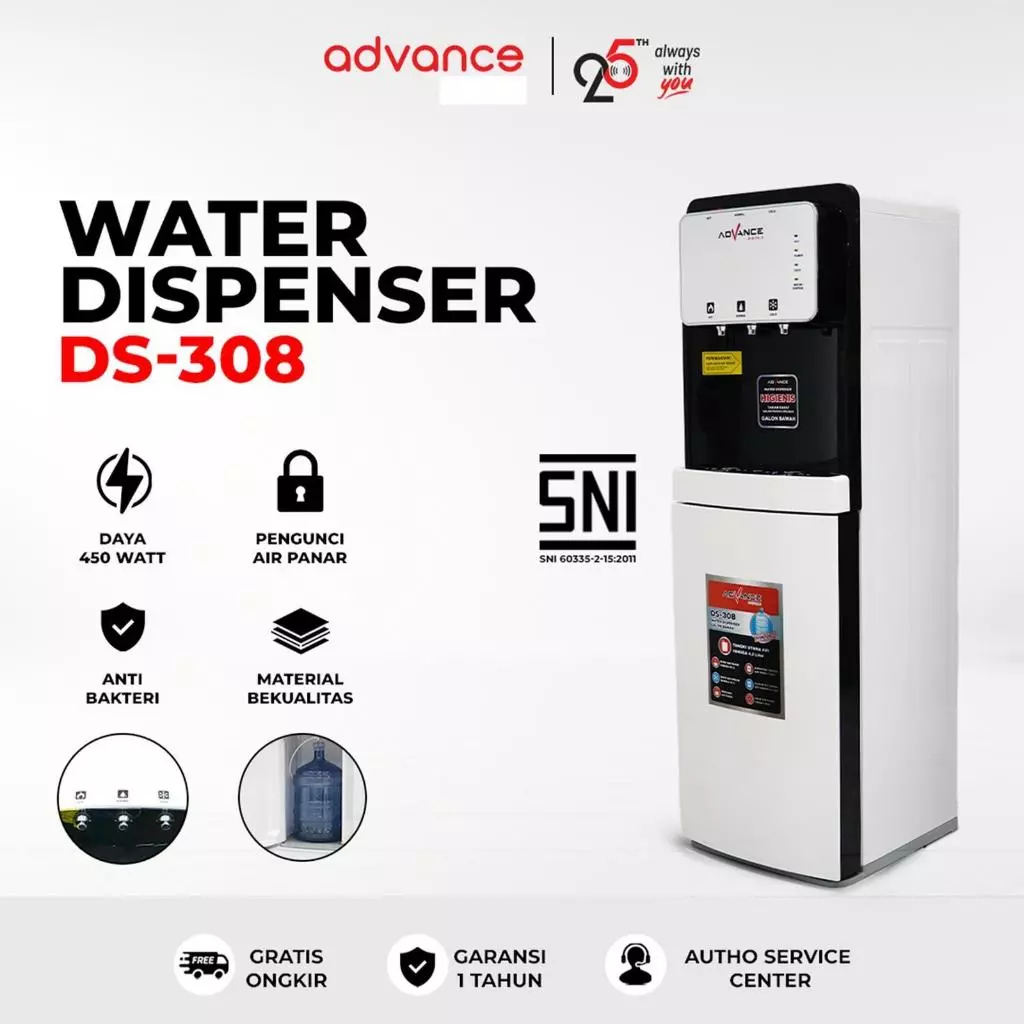 DISPENSER GALON ATAS ADVANCE DS-208/GALON BAWAH DS-308/DS-808 DISPENSER GALON BAWAH WATER DISPENSER 