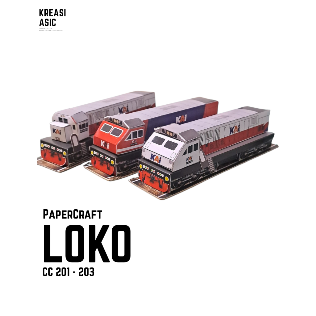 PaperCraft miniatur Loko Kereta api bahan kertas tebal