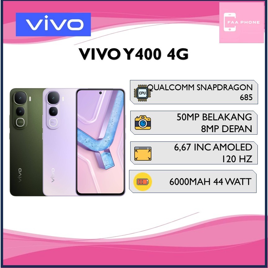 VIVO Y400 4G RAM 8GB ROM 256GB QUALLCOM SNAPDRAGON 685