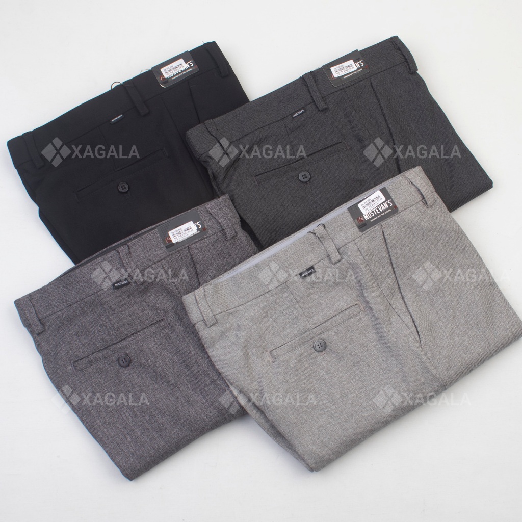 MUSTEVANS Celana Formal Slim Fit / Celana Kerja / Celana Pria