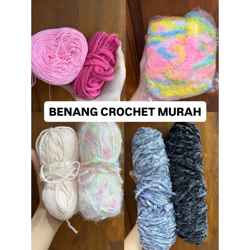 Benang rajut & macrame murah (velvet/rajut cotoon) preloved (MOHON BACA DESKRIPSI)