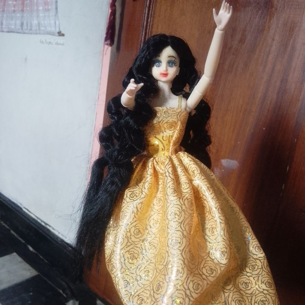 Boneka mimi world doll jenny licca repaint reroot rebody rambut hitam panjang pivotal doll boneka ba