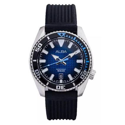 Jam Tangan Pria Rubber ALBA AS9P09 AS9P09X1 Original
