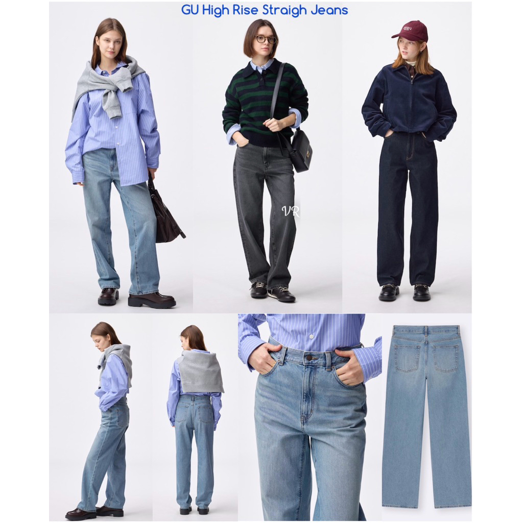 [ Part 2 ] GU JEANS CELANA WIDE LEG DENIM HIGHWAIST ORIGINAL