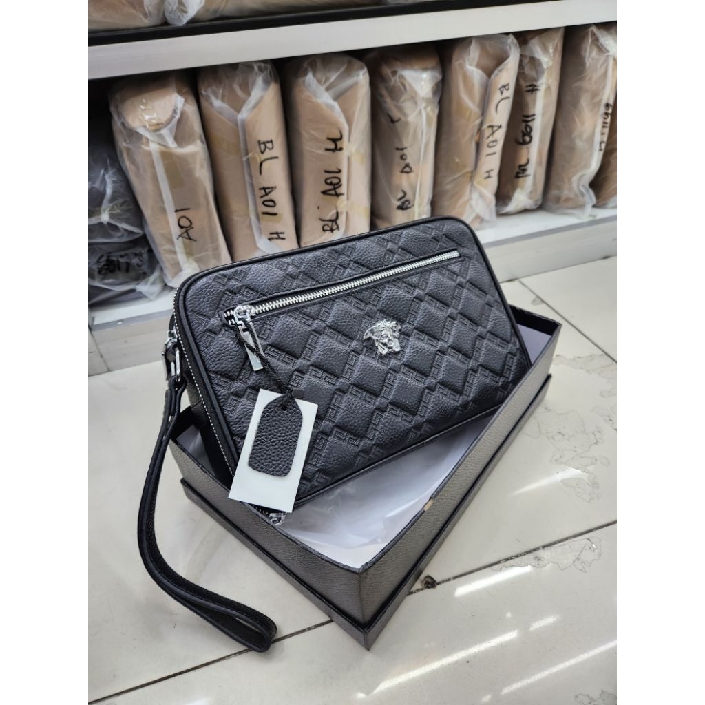 Tas Clutch Leather Kulit Asli Handbag Pria & Wanita Import