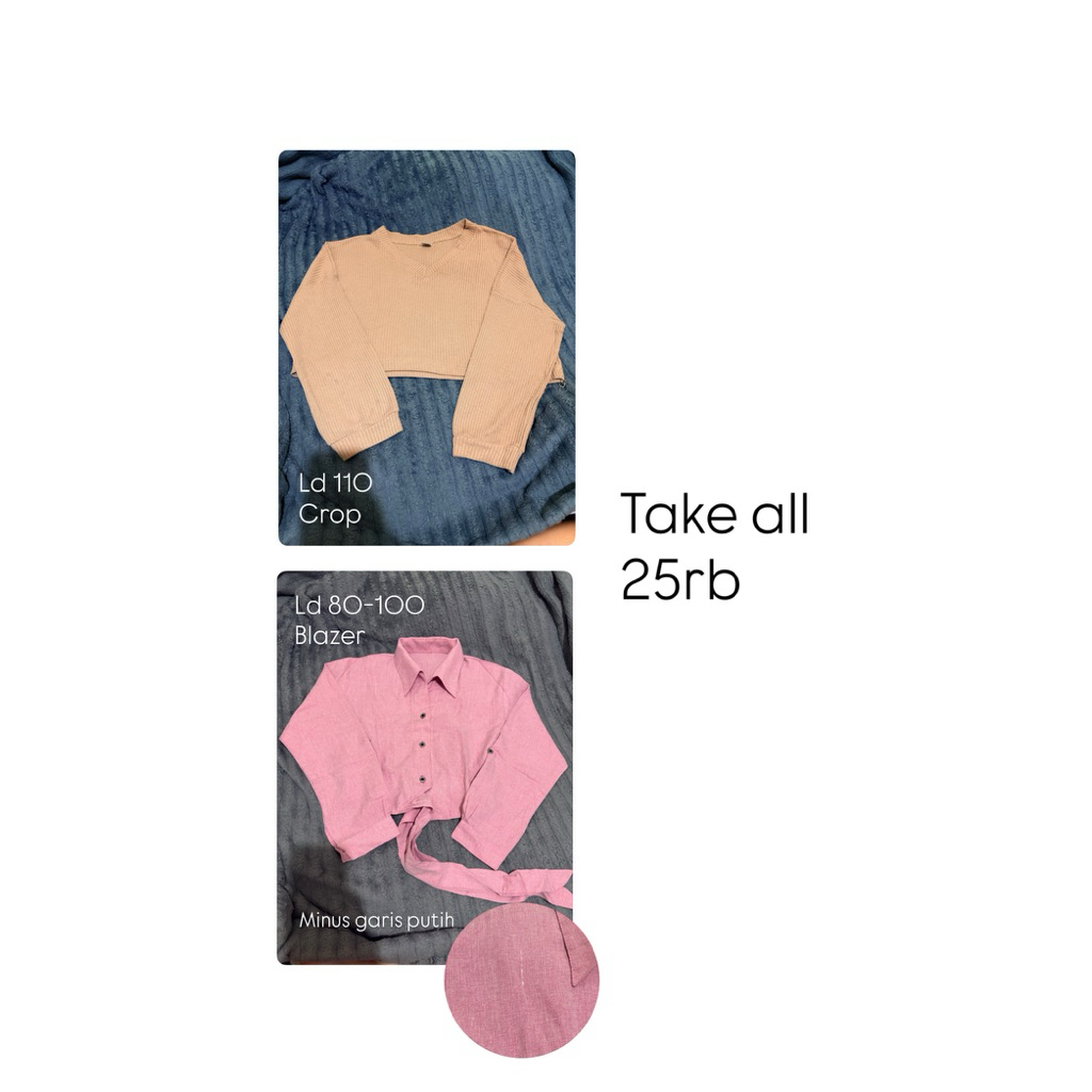 preloved atasan blazer dan rajut crop