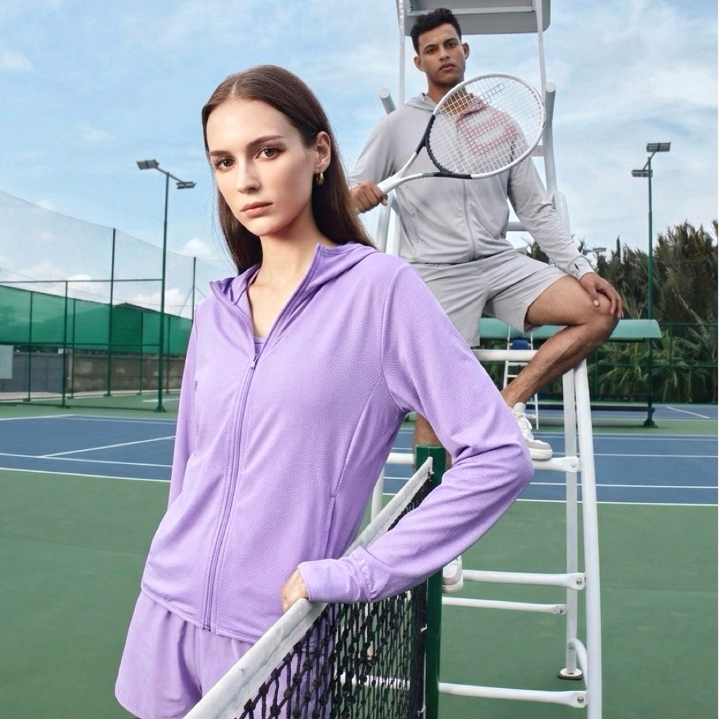 Jaket Anti UV Pria Wanita / Jaket Mesh Hoodie UV Protection Jaket Olahraga Running gym Sepeda Men