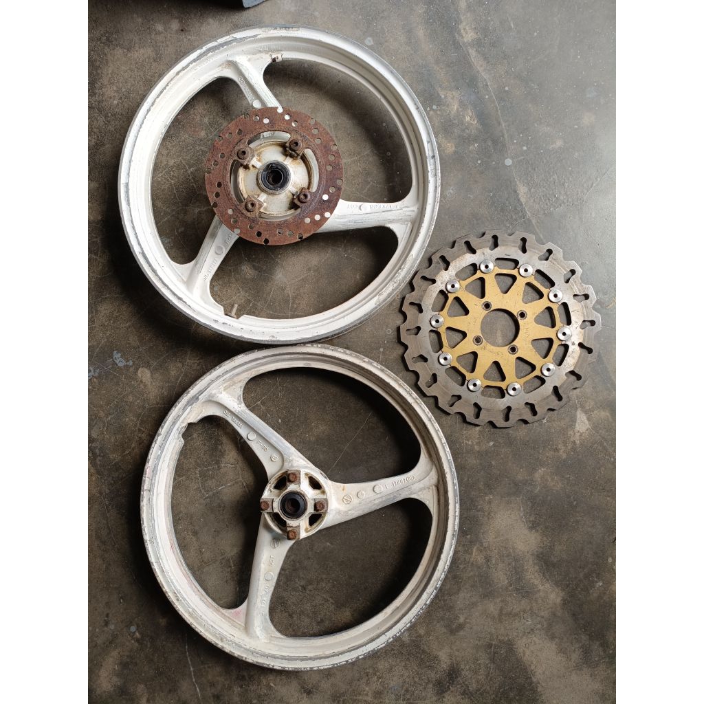 velg yamaha tiara original copotan. enkei 1 set disc depan HRP 300mm