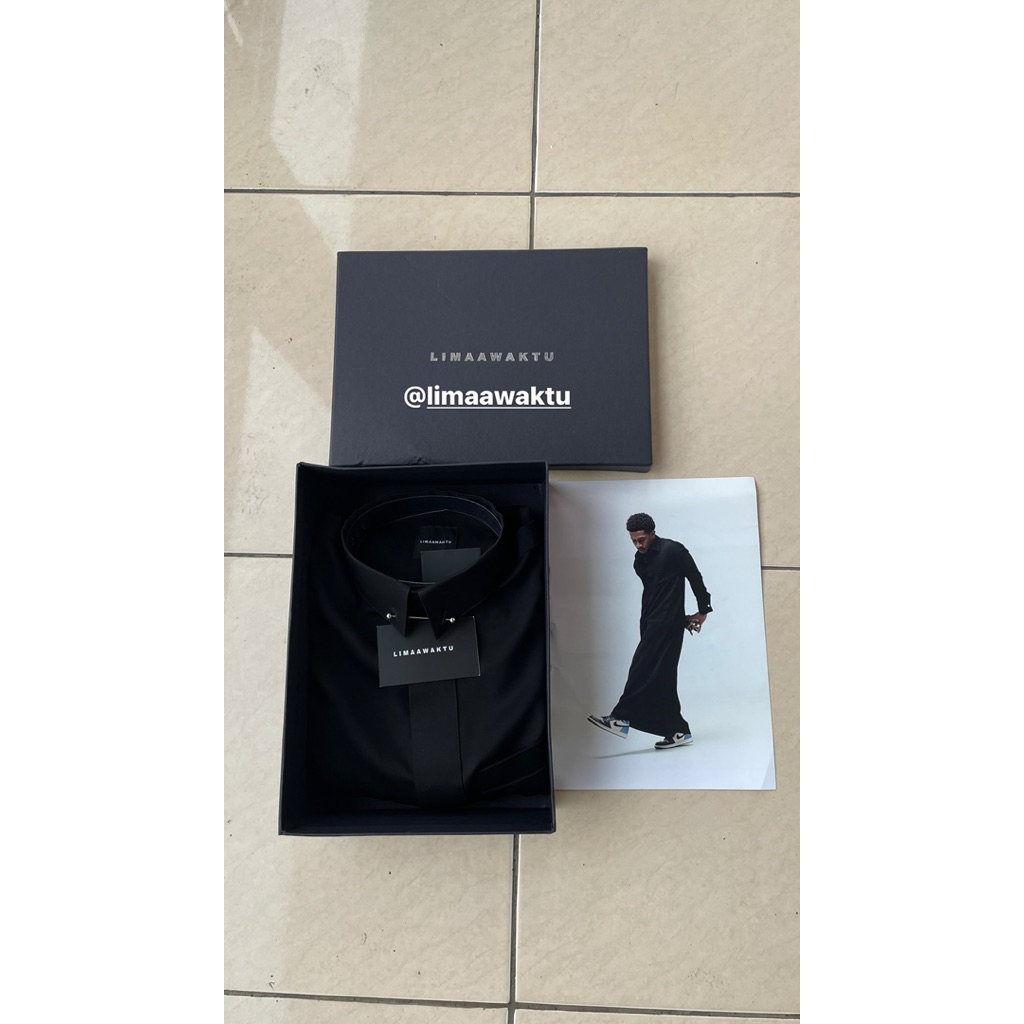 THOBE AZKAL BLACK BY LIMAAWAKTU JUBAH ARAB SAUDI 100% ORIGINAL