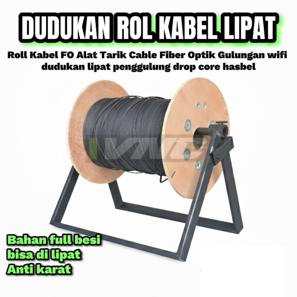 dudukan rol kabel lipat rol kabel fo alat tarik kabel fiber rol kabel wifi model lipat