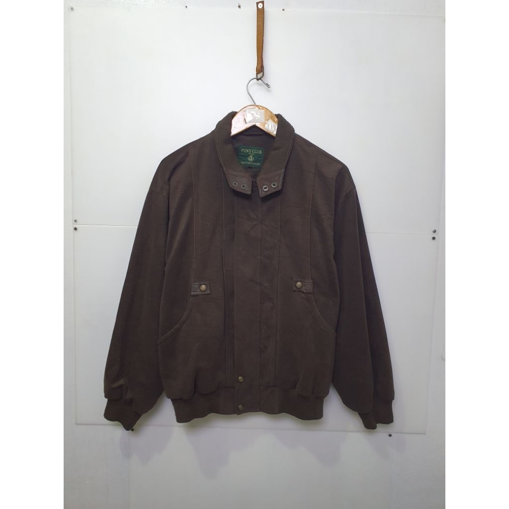 Pont Club Harringtone Suede Casual Jacket Brown
