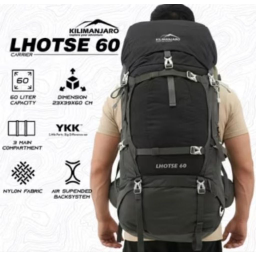 Tas Gunung Kilimanjaro Lhotse 60+5 L - Tas Ransel Kilimanjaro LHOTSE