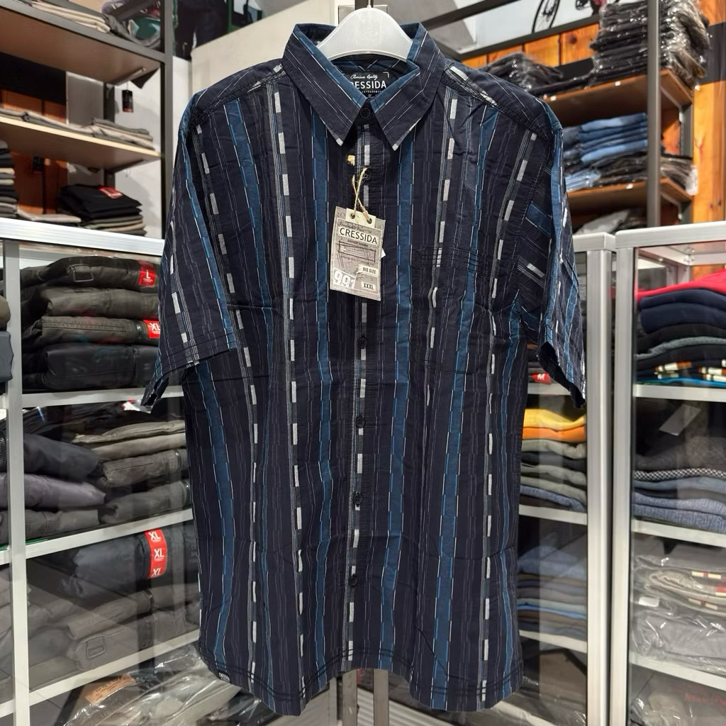 SALEE KEMEJA BIG CRESSIDA Cressida Kemeja Jumbo Big Size Pria Original | Kemeja Pria Big Size Lengan
