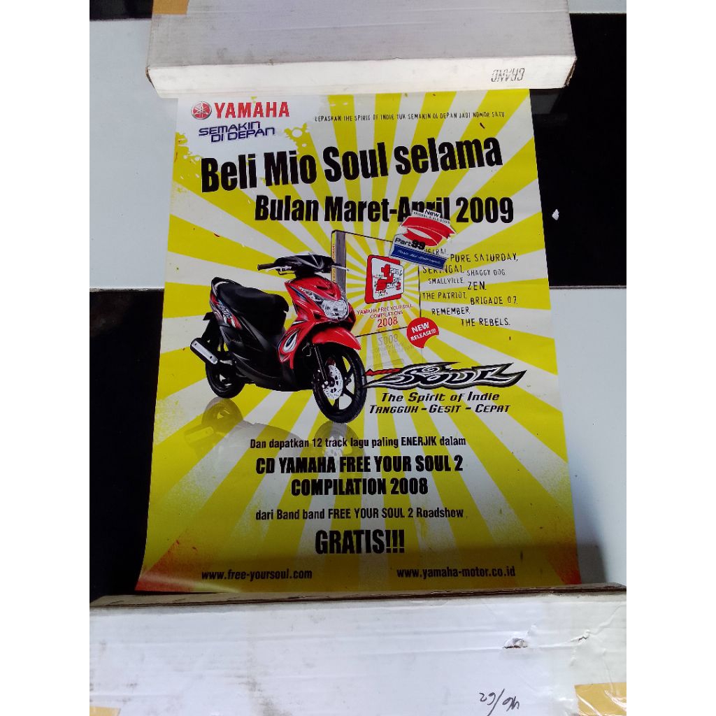 gambar poster brosur iklan yamaha mio soul karbu original ex daeler