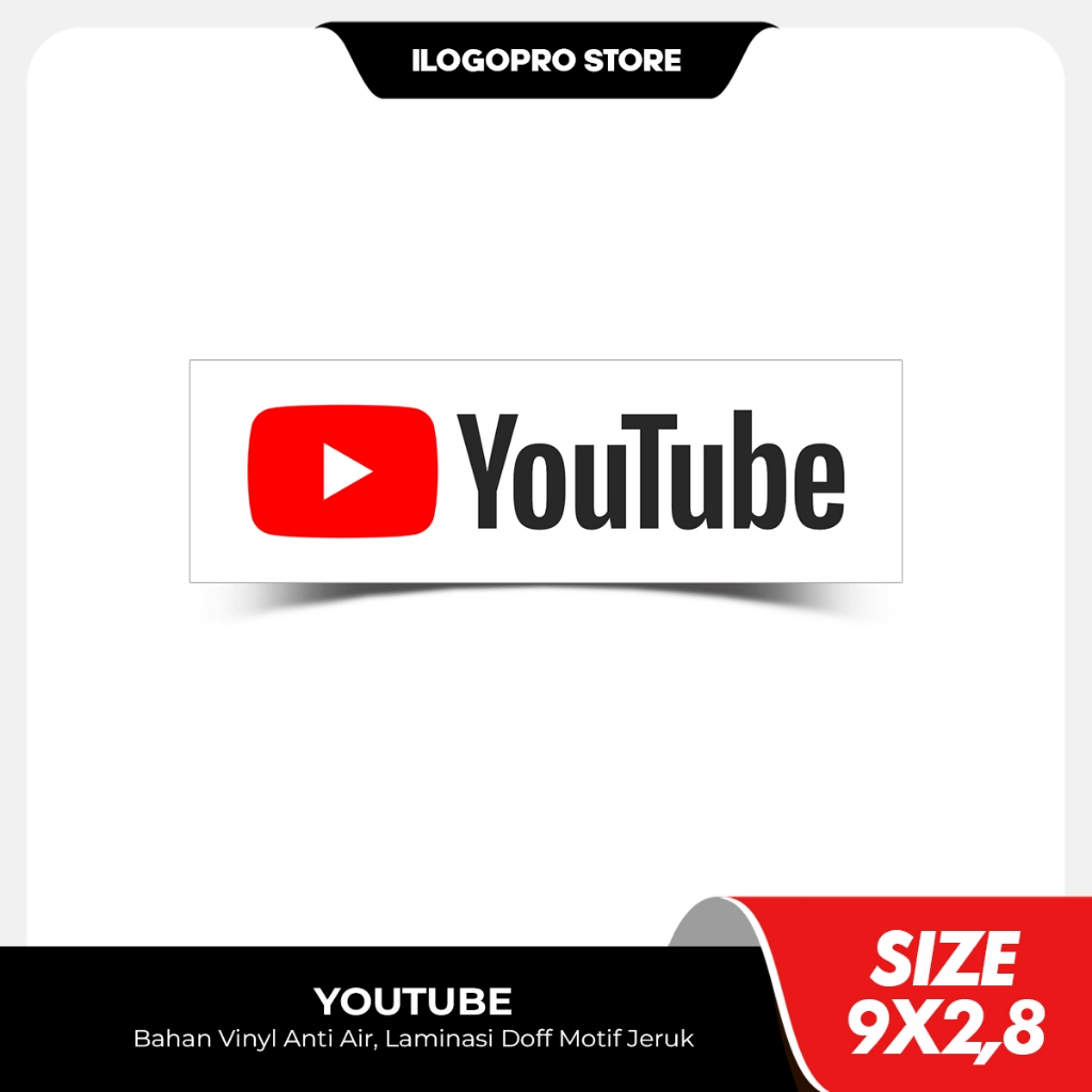 Stiker Youtube Sosial Media Channel Bahan Vinyl Premium Anti Air