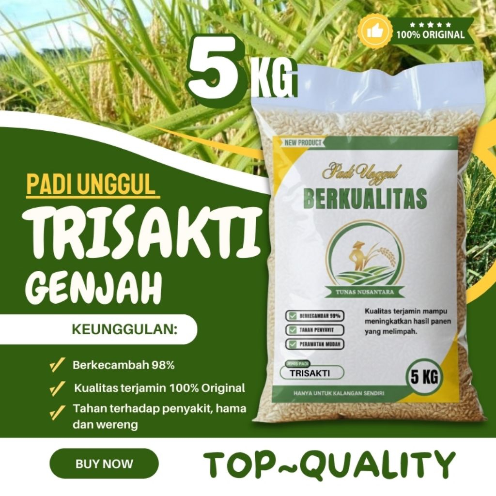 Benih padi unggul TRISAKTI Genjah original kemasan 5kg